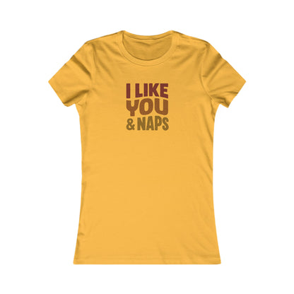 I Like You & Naps (Warm Gradient) — Retro Loungewear Women's Tee (Light)