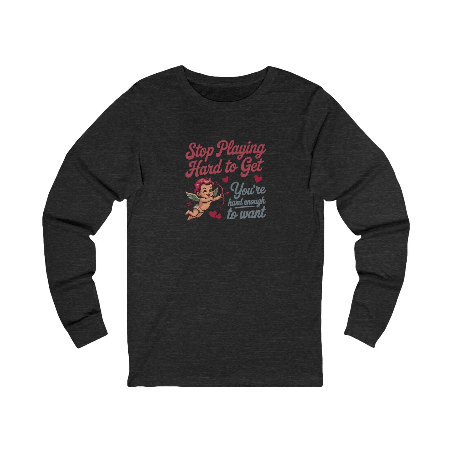 Stop Playing Hard to Get — Retro Cupid Long Sleeve (Dark)