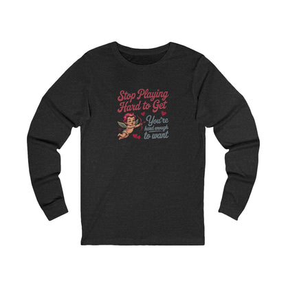 Stop Playing Hard to Get — Retro Cupid Long Sleeve (Dark)