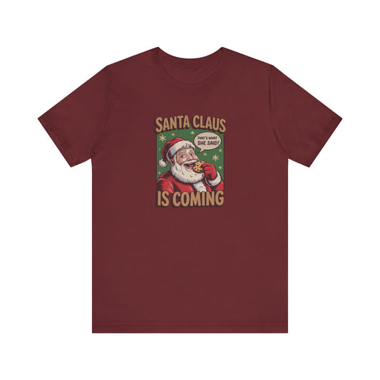 Santa Claus is Coming — Vintage Christmas Tee (Dark)