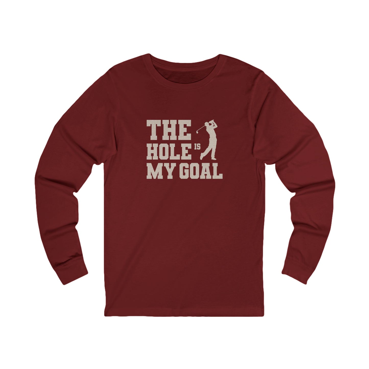 The Hole Is My Goal — Golf Silhouette Retro Long Sleeve (Dark)