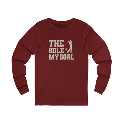 The Hole Is My Goal — Golf Silhouette Retro Long Sleeve (Dark)