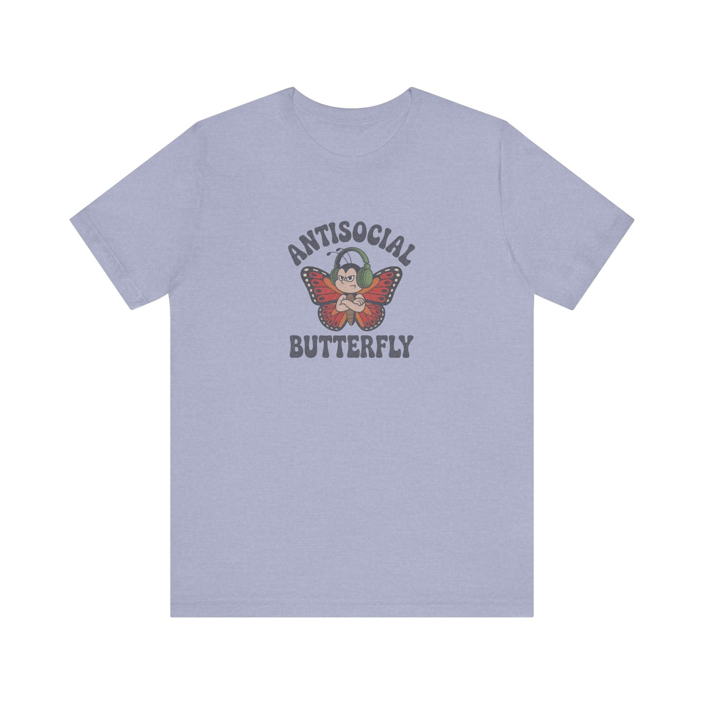 Antisocial Butterfly (Male) — Retro Workout Tee (Light)