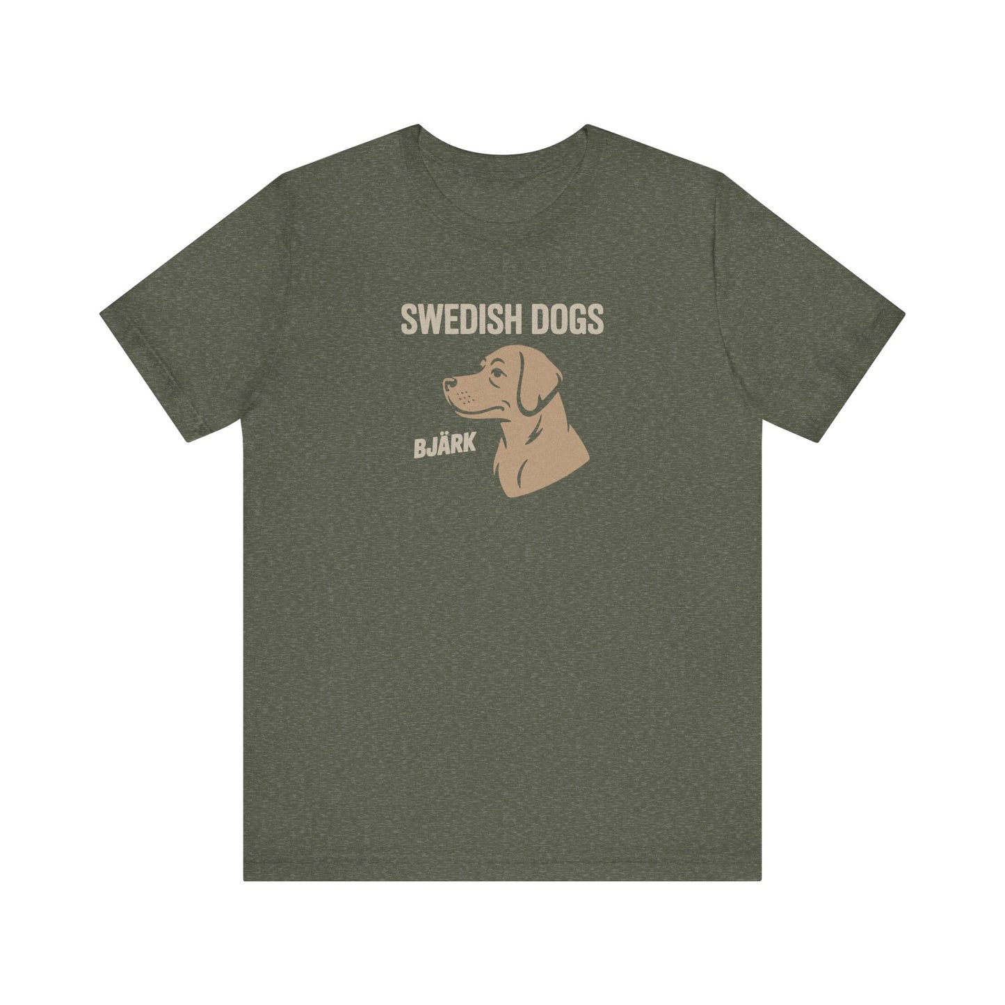 His Bjärk Is Worse Than His Bite – Minimalist Dog Pun Retro Tee (Dark)