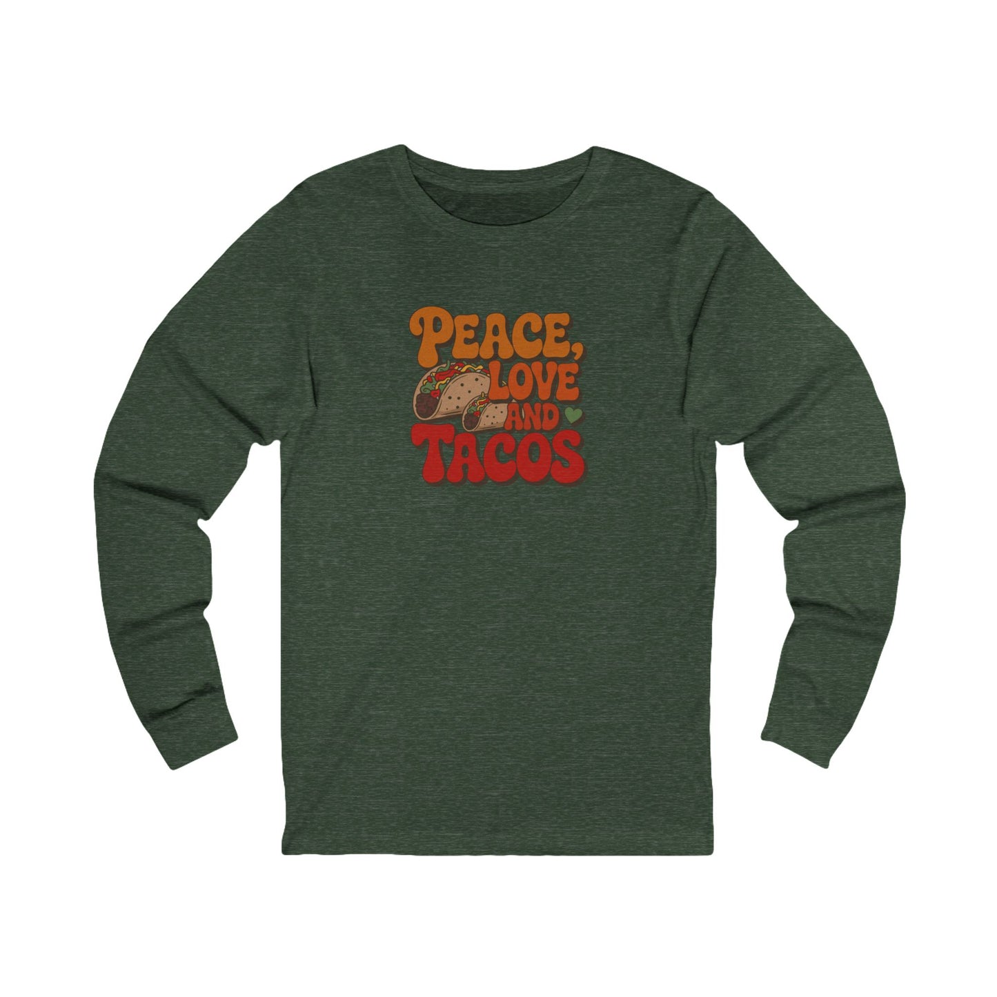 Peace, Love, and Tacos — Retro Foodie Long Sleeve (Dark)