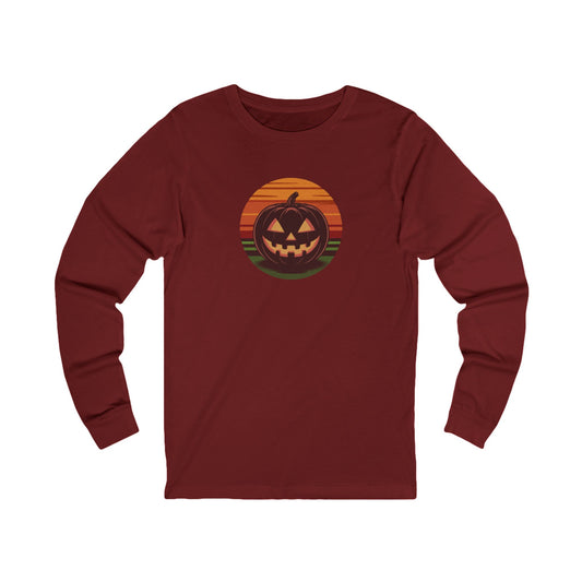 Retro Jack: Glowing Classic — Halloween Sunset Long Sleeve (Dark)