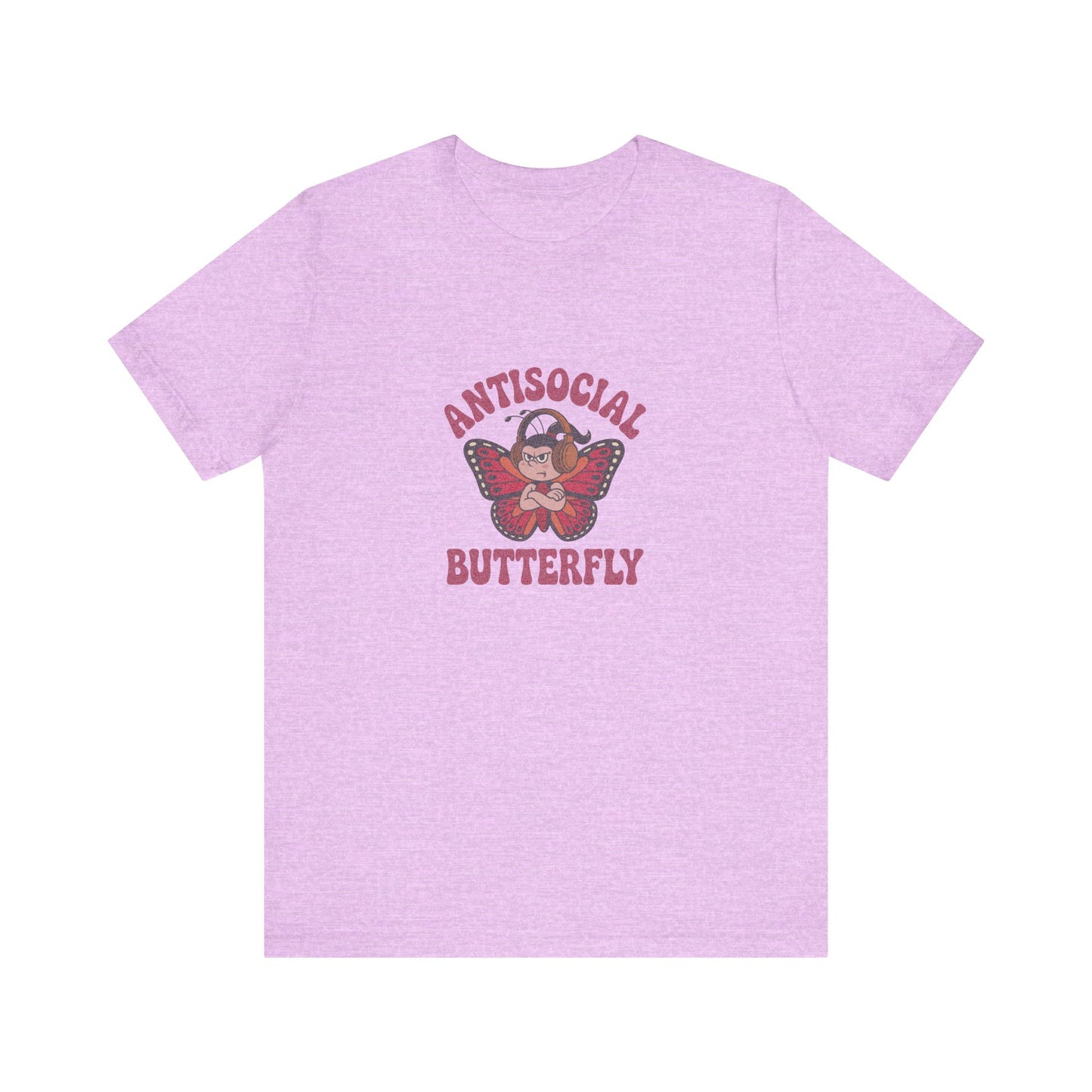 Antisocial Butterfly (Female) — Retro Workout Tee (Light)