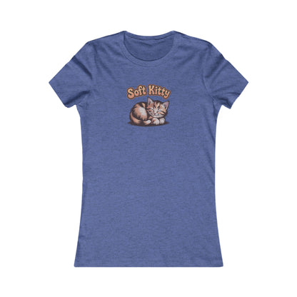 Soft Kitty Sick-Day Lullaby — Big Bang Theory Retro Women's Tee (Dark)