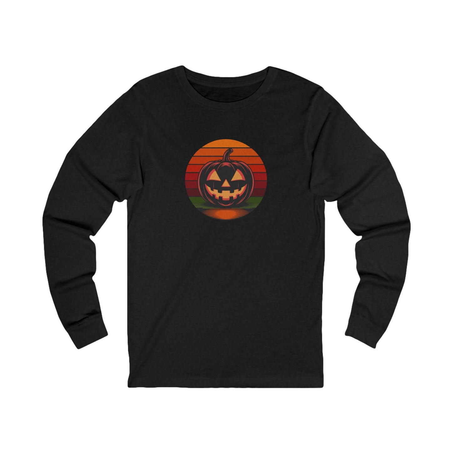 Retro Jack: Bold Grin — Halloween Sunset Long Sleeve (Dark)