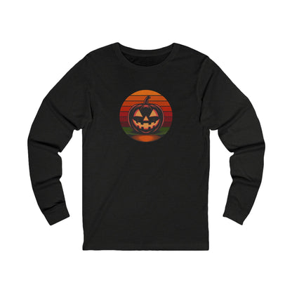 Retro Jack: Bold Grin — Halloween Sunset Long Sleeve (Dark)