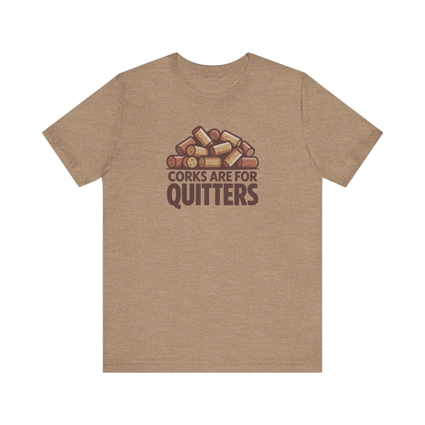Corks Are For Quitters – Wine Lover Retro Tee (Light)