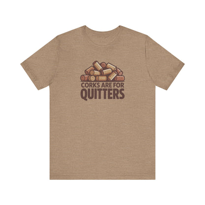 Corks Are For Quitters – Wine Lover Retro Tee (Light)