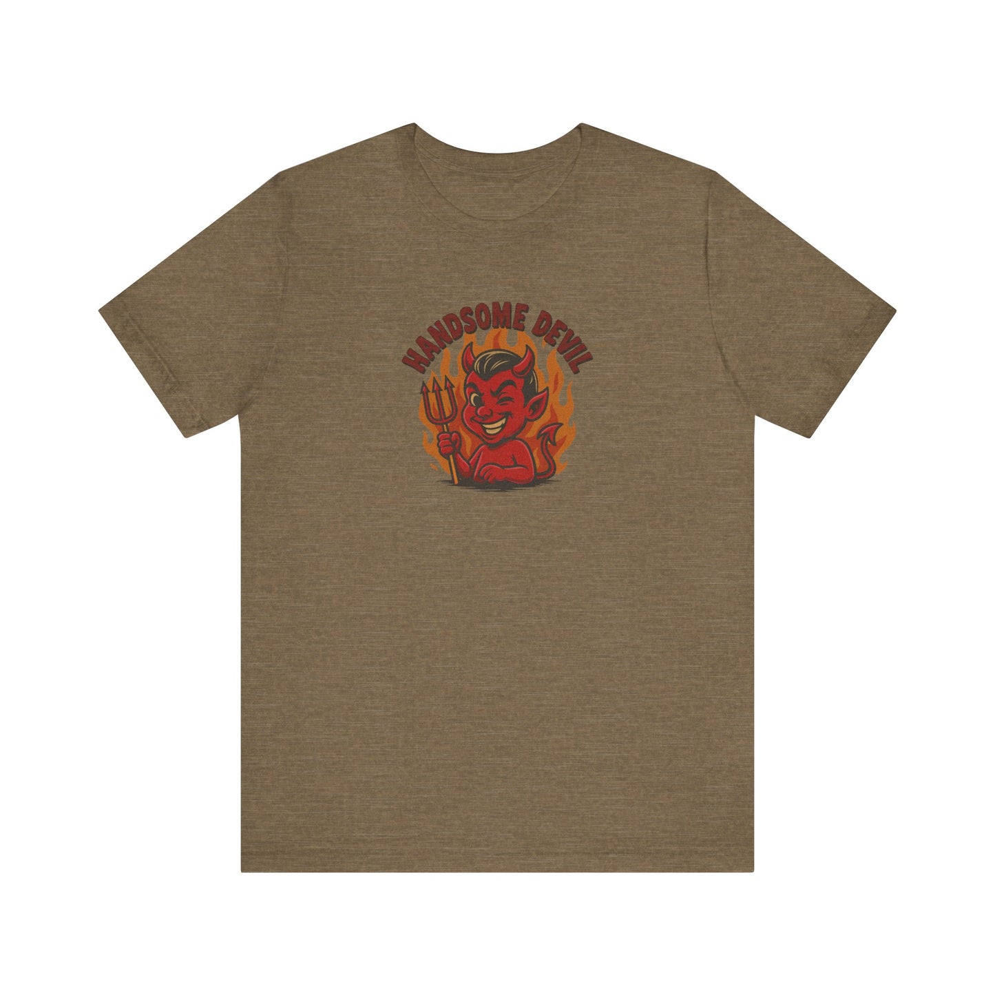 Handsome Devil — Fiery Retro Halloween Tee (Light)