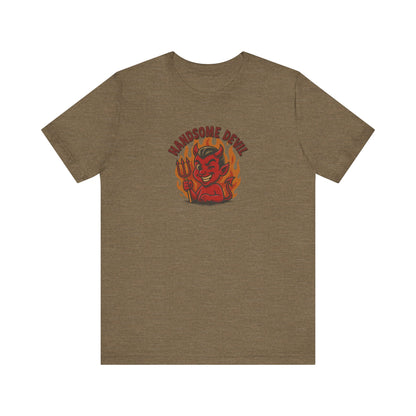 Handsome Devil — Fiery Retro Halloween Tee (Light)