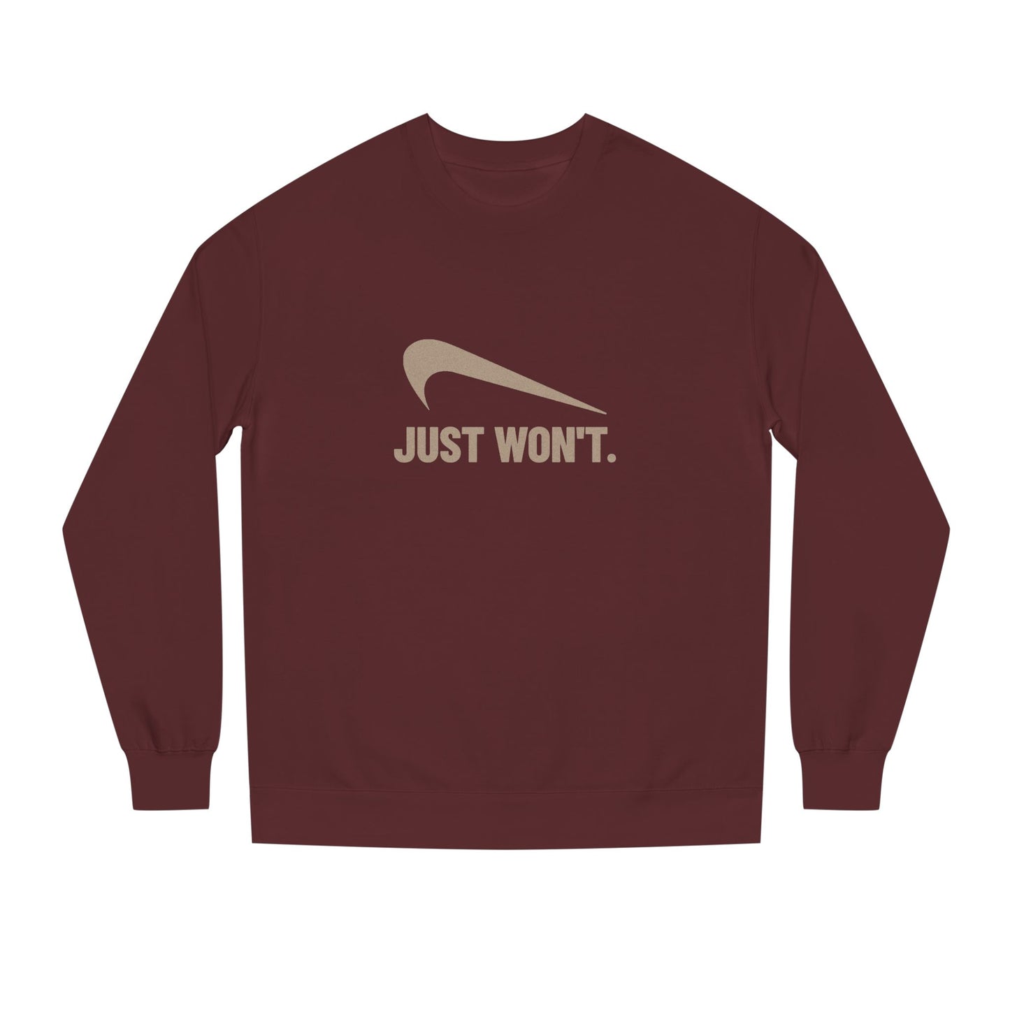Just Won’t Athletic Parody — Retro Workout Sweatshirt (Dark)