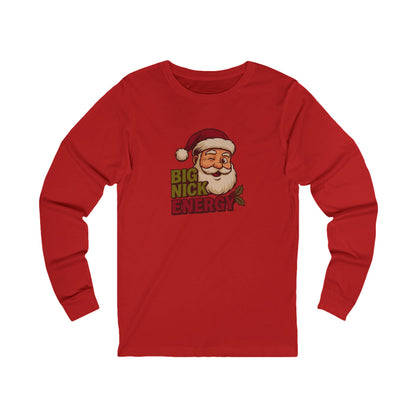 Big Nick Energy — Retro Santa Christmas Long Sleeve (Light)