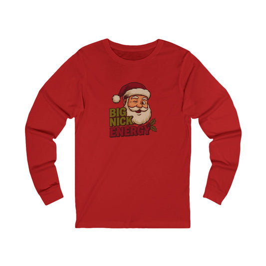 Big Nick Energy — Retro Santa Christmas Long Sleeve (Light)