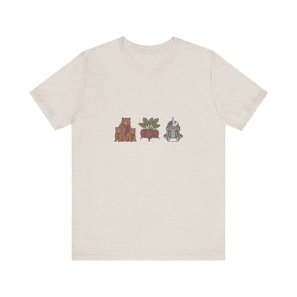 Bears, Beets, Battlestar (Icons) — Retro Tee (Light)