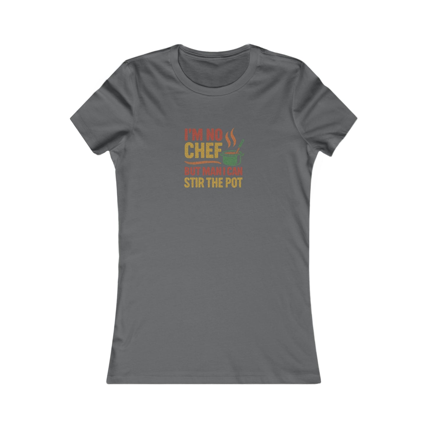 I'm No Chef, But Man I Stir the Pot — Retro Women's Tee (Dark)