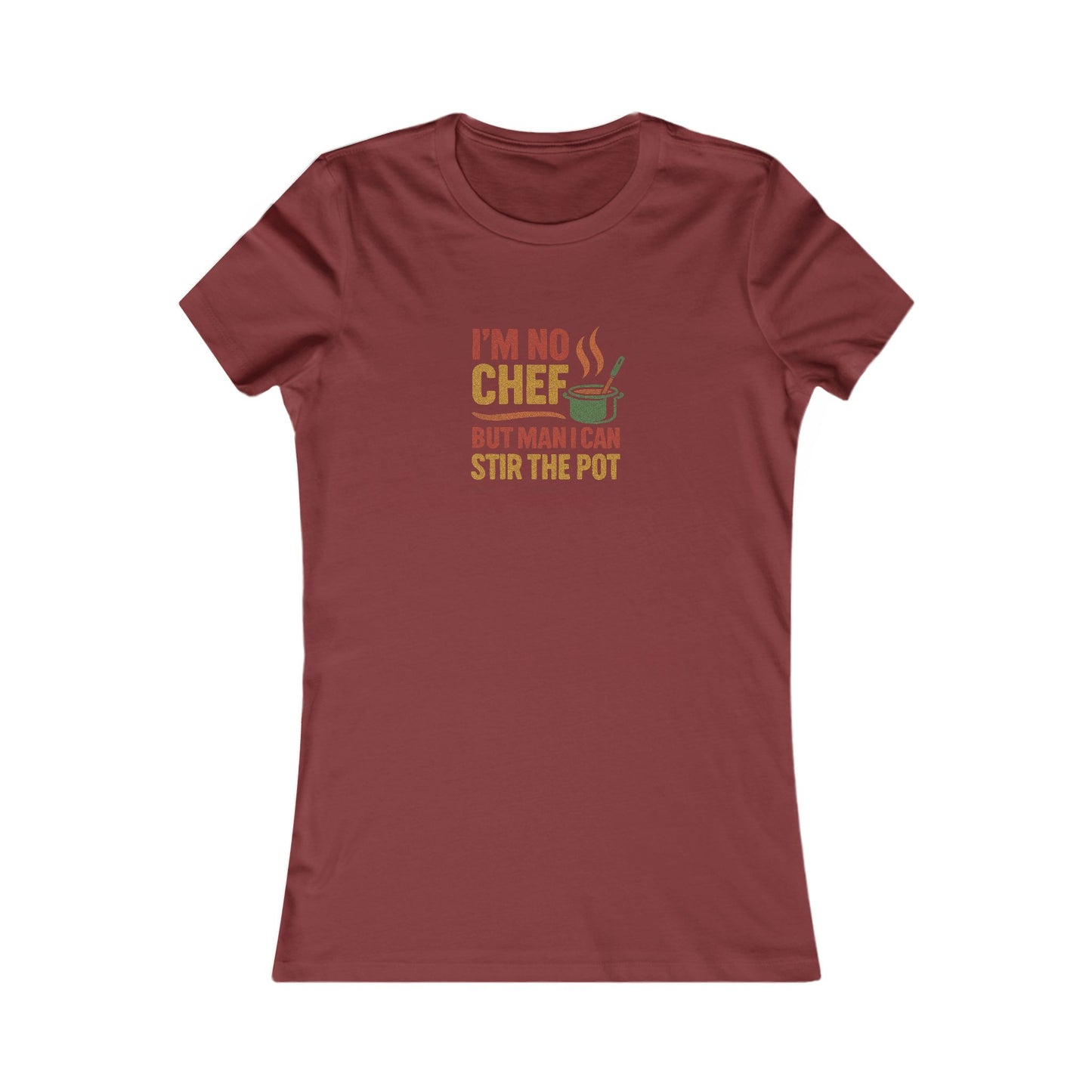I'm No Chef, But Man I Stir the Pot — Retro Women's Tee (Dark)