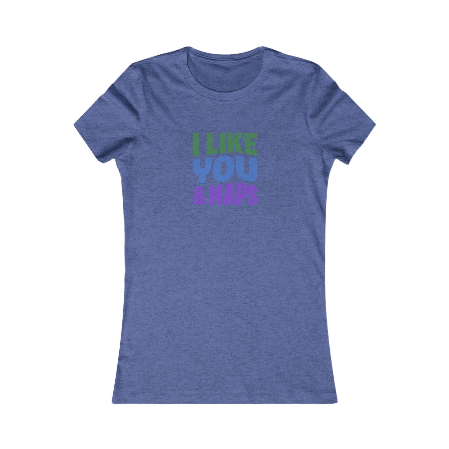 I Like You & Naps (Cool Gradient) — Retro Loungewear Women's Tee (Dark)