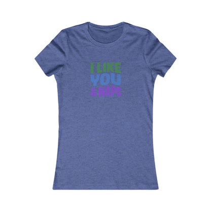 I Like You & Naps (Cool Gradient) — Retro Loungewear Women's Tee (Dark)