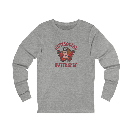 Antisocial Butterfly (Female) — Retro Workout Long Sleeve (Light)