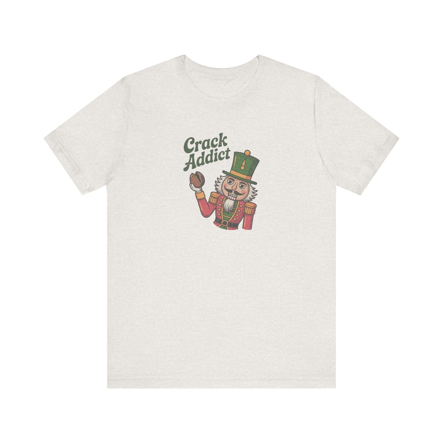 Crack Addict Nutcracker — Vintage Christmas Retro Tee (Light)