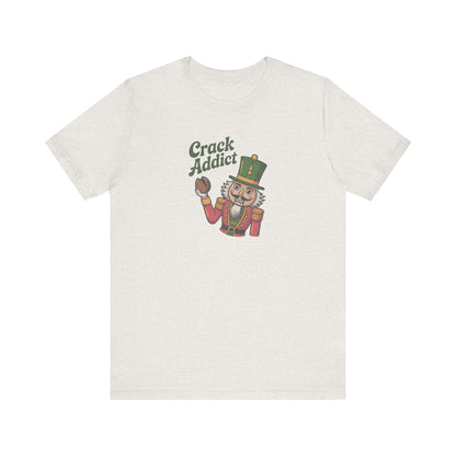 Crack Addict Nutcracker — Vintage Christmas Retro Tee (Light)