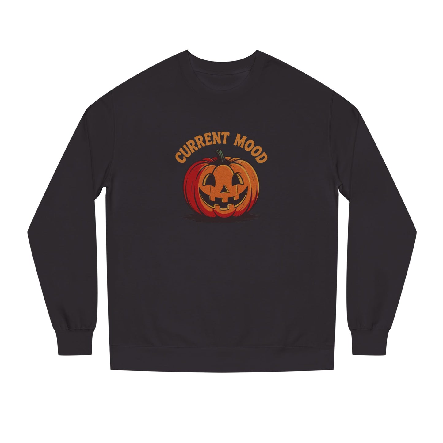 Current Mood (Classic Pumpkin) — Retro Halloween Sweatshirt (Dark)