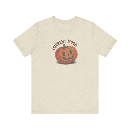 Current Mood (Cute Pumpkin) — Retro Halloween Tee (Light)