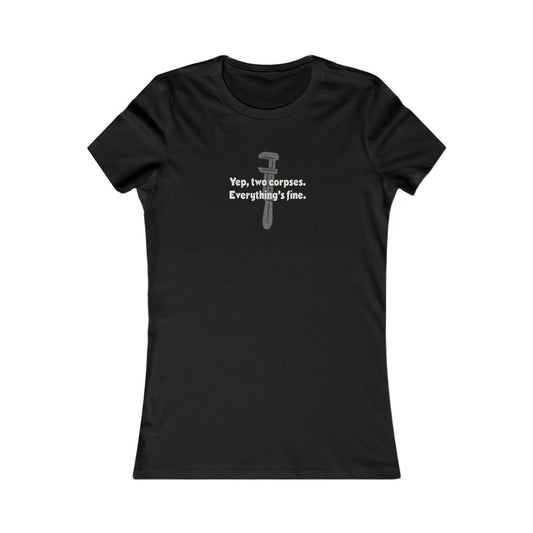 Yep, Two Corpses. Everything’s Fine — Clue Retro Women's Tee (Dark)