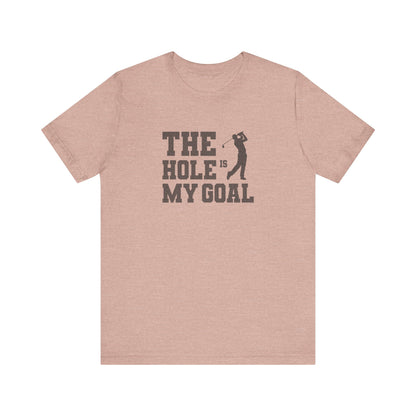 The Hole Is My Goal — Golf Silhouette Retro Tee (Light)