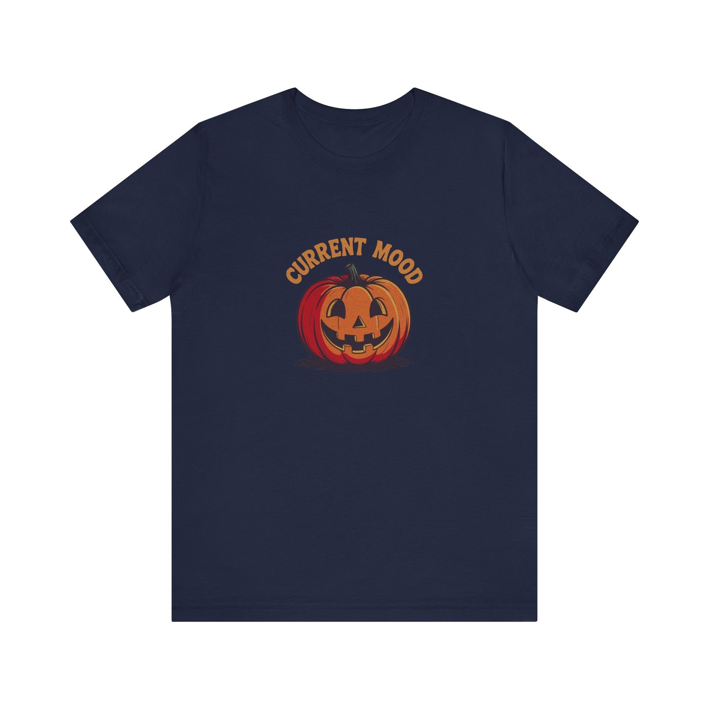 Current Mood (Classic Pumpkin) — Retro Halloween Tee (Dark)