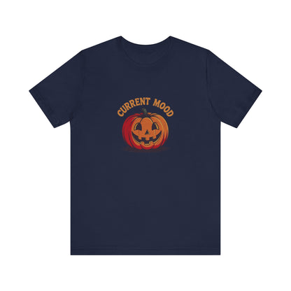 Current Mood (Classic Pumpkin) — Retro Halloween Tee (Dark)