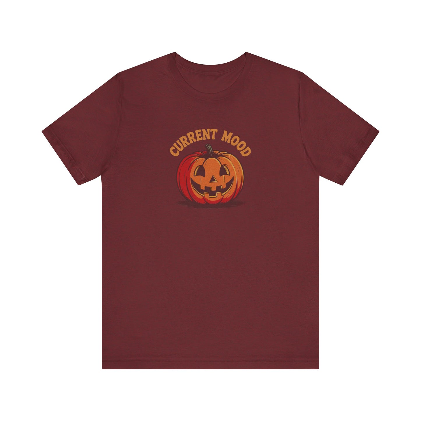 Current Mood (Classic Pumpkin) — Retro Halloween Tee (Dark)