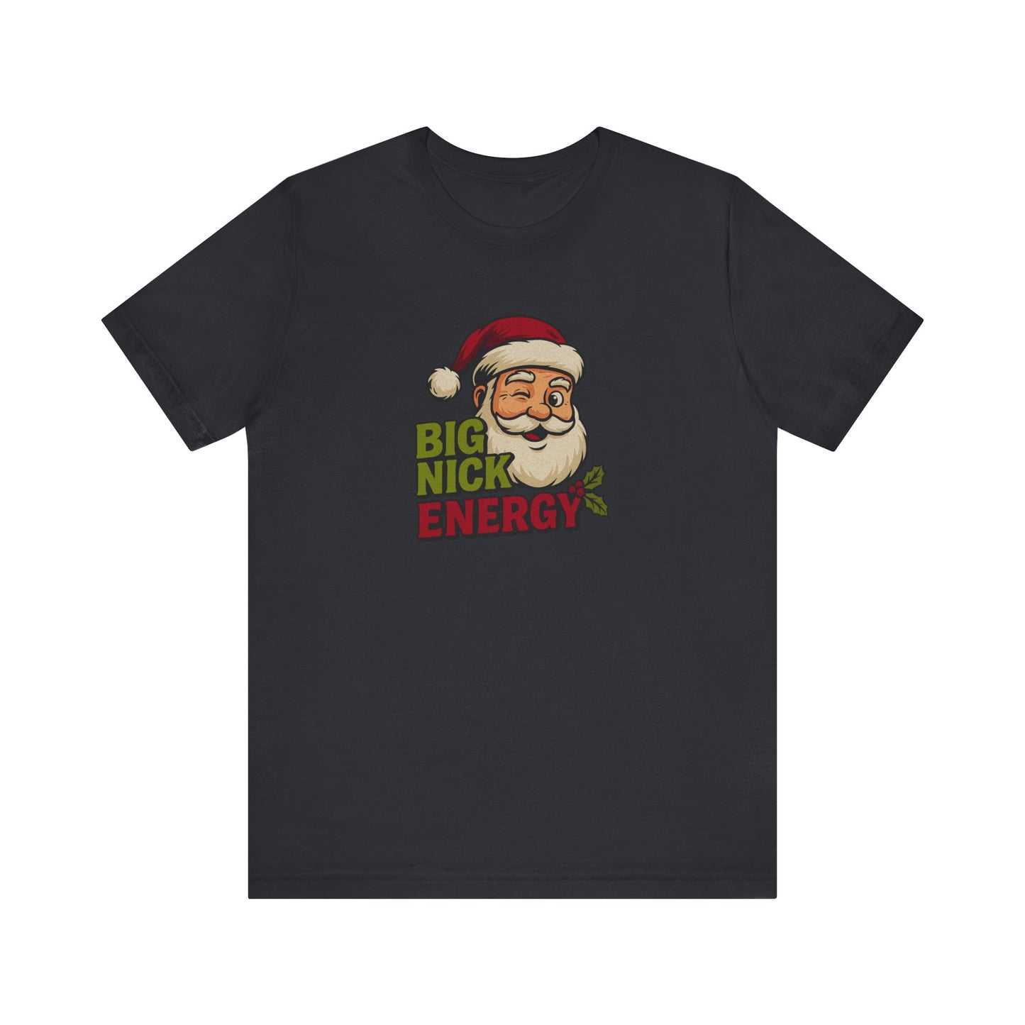 Big Nick Energy — Retro Santa Christmas Tee (Dark)