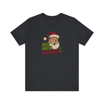 Big Nick Energy — Retro Santa Christmas Tee (Dark)