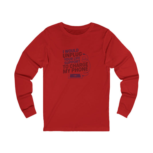 Your Life Support < Charging My Phone — Retro Long Sleeve (Light)