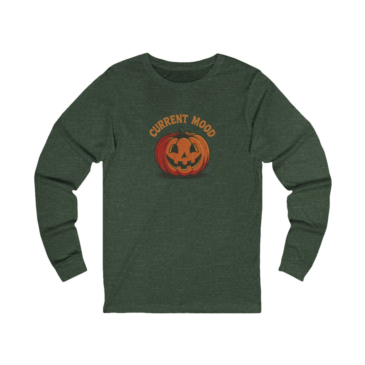 Current Mood (Classic Pumpkin) — Retro Halloween Long Sleeve (Dark)