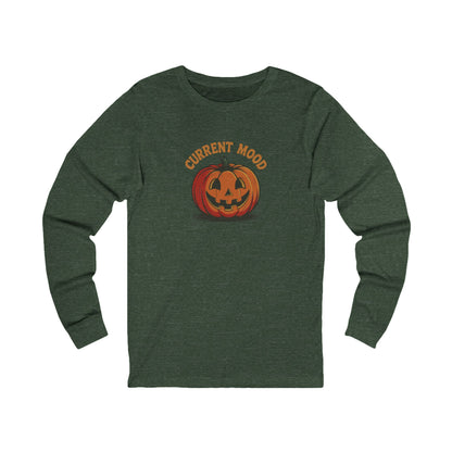 Current Mood (Classic Pumpkin) — Retro Halloween Long Sleeve (Dark)