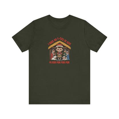 I Have No F*cks to Give — Little Drummer Boy Retro Tee (Dark)