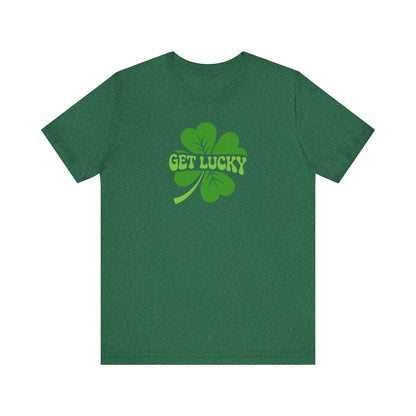 I’m Up All Night to Get Lucky — St. Patrick's Retro Tee (Dark)
