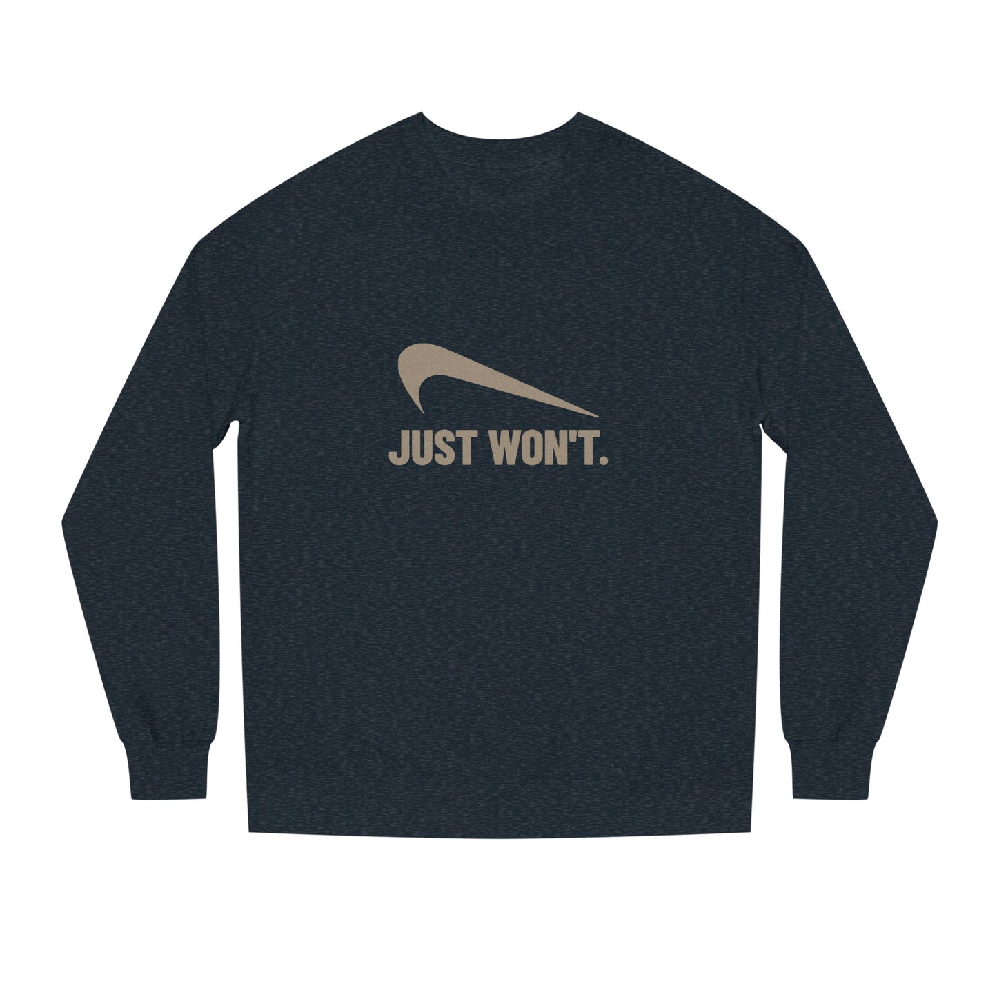 Just Won’t Athletic Parody — Retro Workout Sweatshirt (Dark)