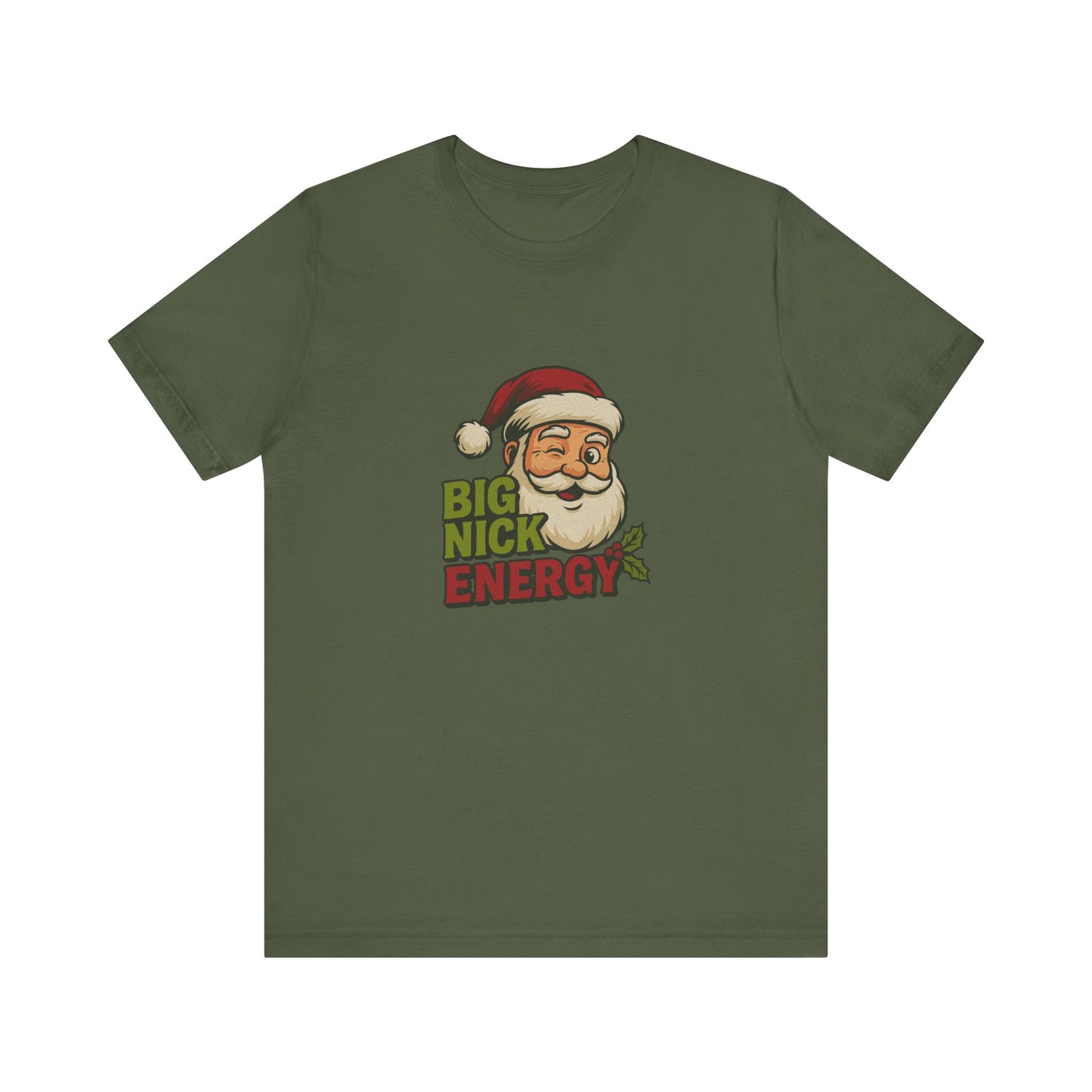 Big Nick Energy — Retro Santa Christmas Tee (Dark)