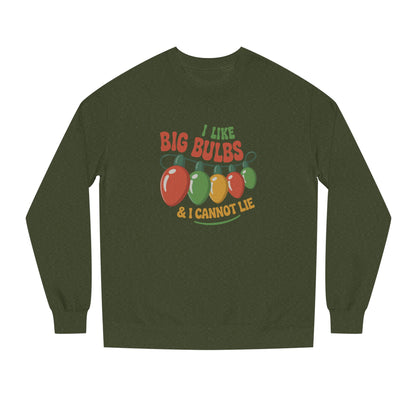 I Like Big Bulbs and I Cannot Lie — Christmas Lights Retro Sweatshirt (Dark)
