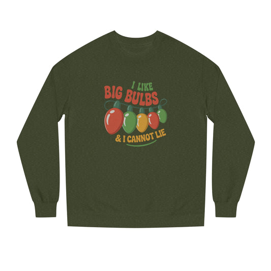 I Like Big Bulbs and I Cannot Lie — Christmas Lights Retro Sweatshirt (Dark)