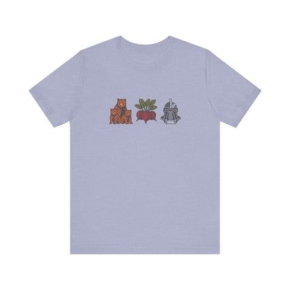 Bears, Beets, Battlestar (Icons) — Retro Tee (Light)
