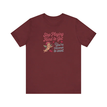 Stop Playing Hard to Get — Retro Cupid Tee (Dark)