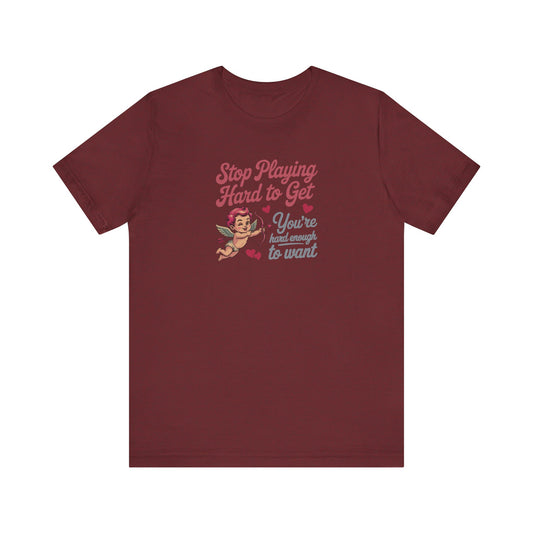 Stop Playing Hard to Get — Retro Cupid Tee (Dark)
